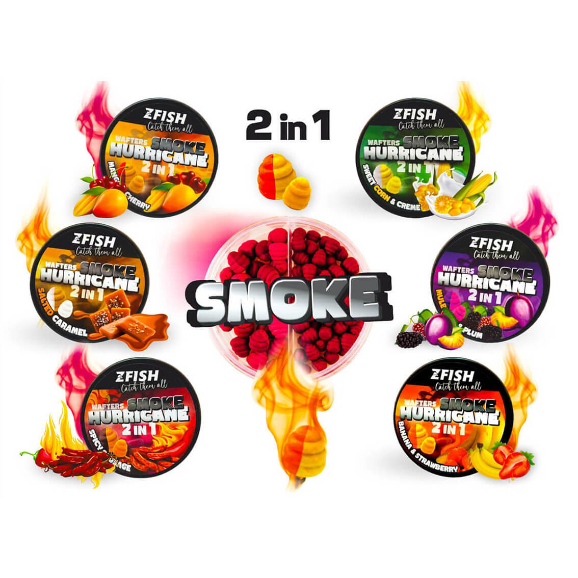 Nástraha ZFISH Smoke Hurricane Wafters 2IN1 Sladká kukurica & Krém
