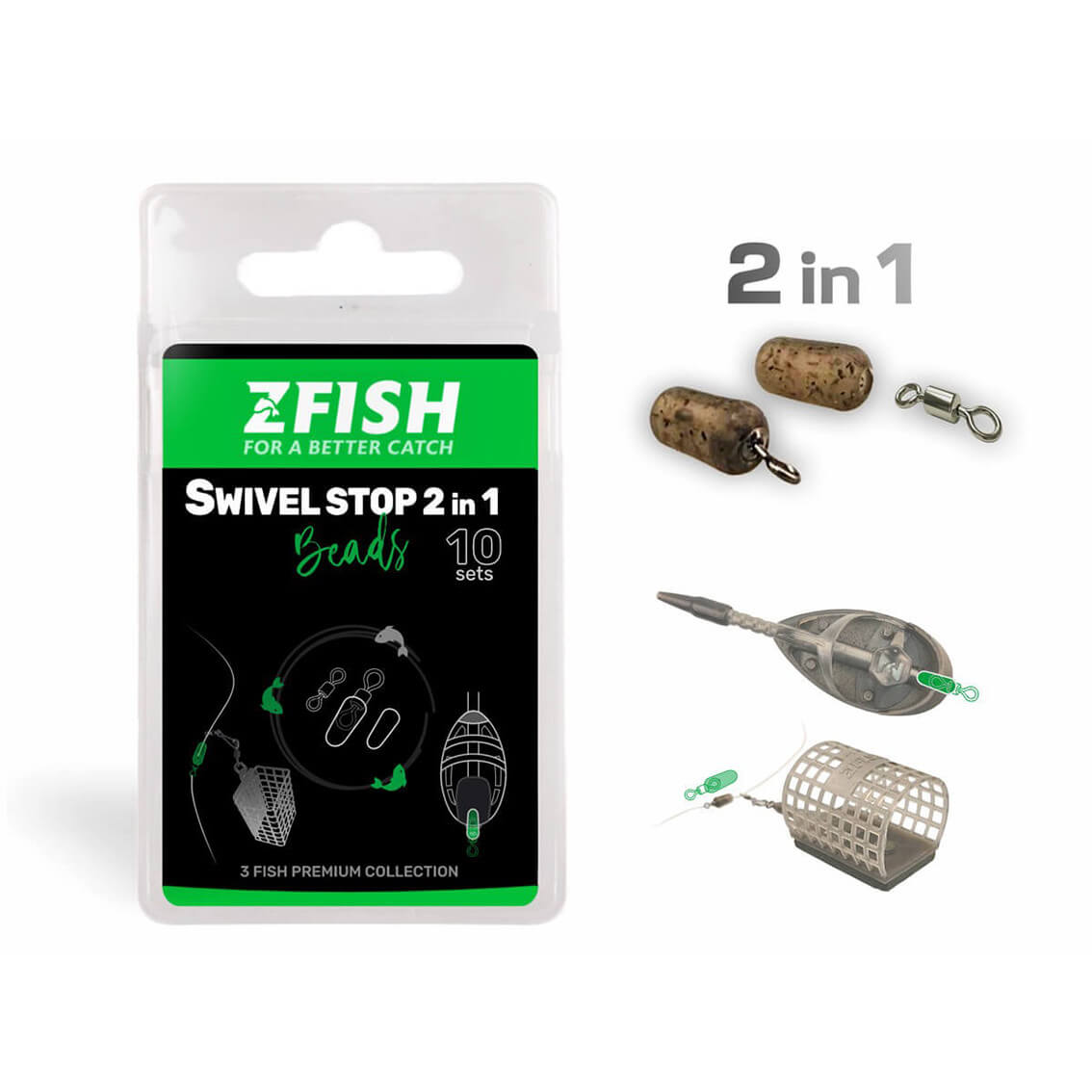 Konektor ZFISH Swivel Stop 2in1, 10 ks