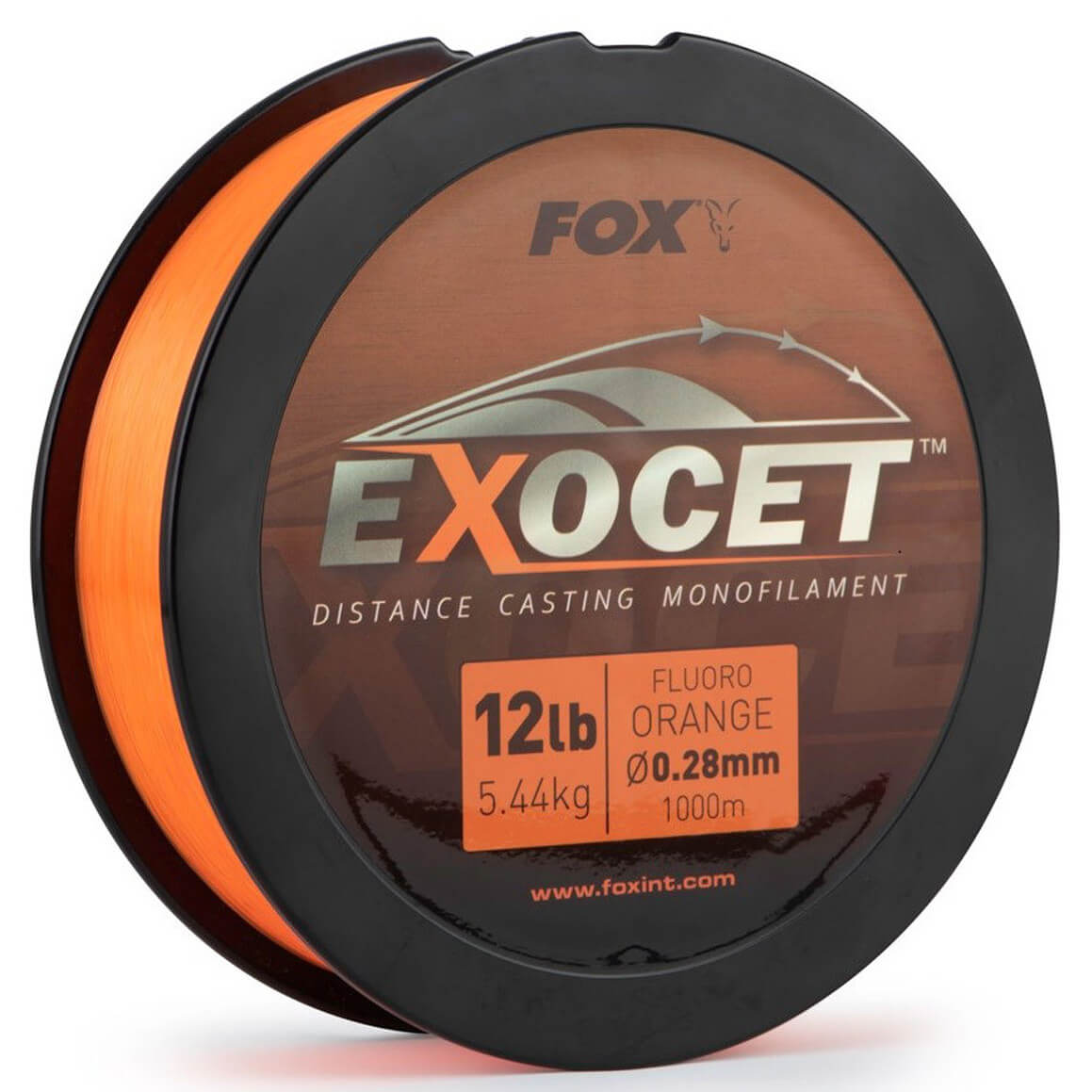 FOX Exocet Fluoro Orange Mono průměr 0,35 mm, nosnost 18 lb / 8 kg