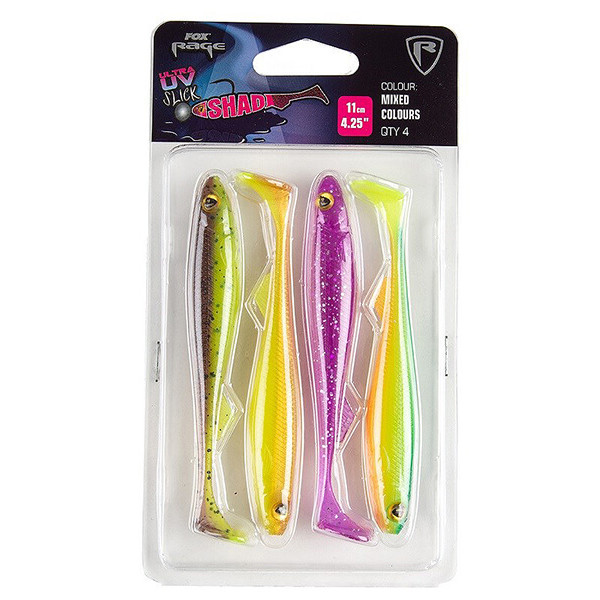 Set nástrah FOX Rage Slick Shad UV Mixed Colour Délka: 7 cm