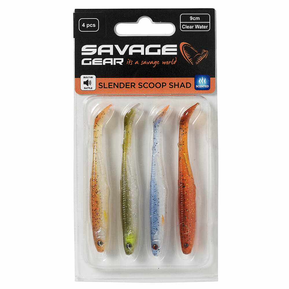 Nástraha SAVAGE GEAR Slender Scoop Shad, Clear Water Mix