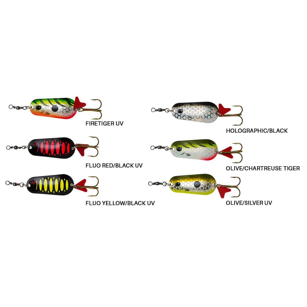 Plandavka DAM Effzett Standard Spoon délka 6,5 cm, hmotnost 30 g, barva Fluo Red/Black UV