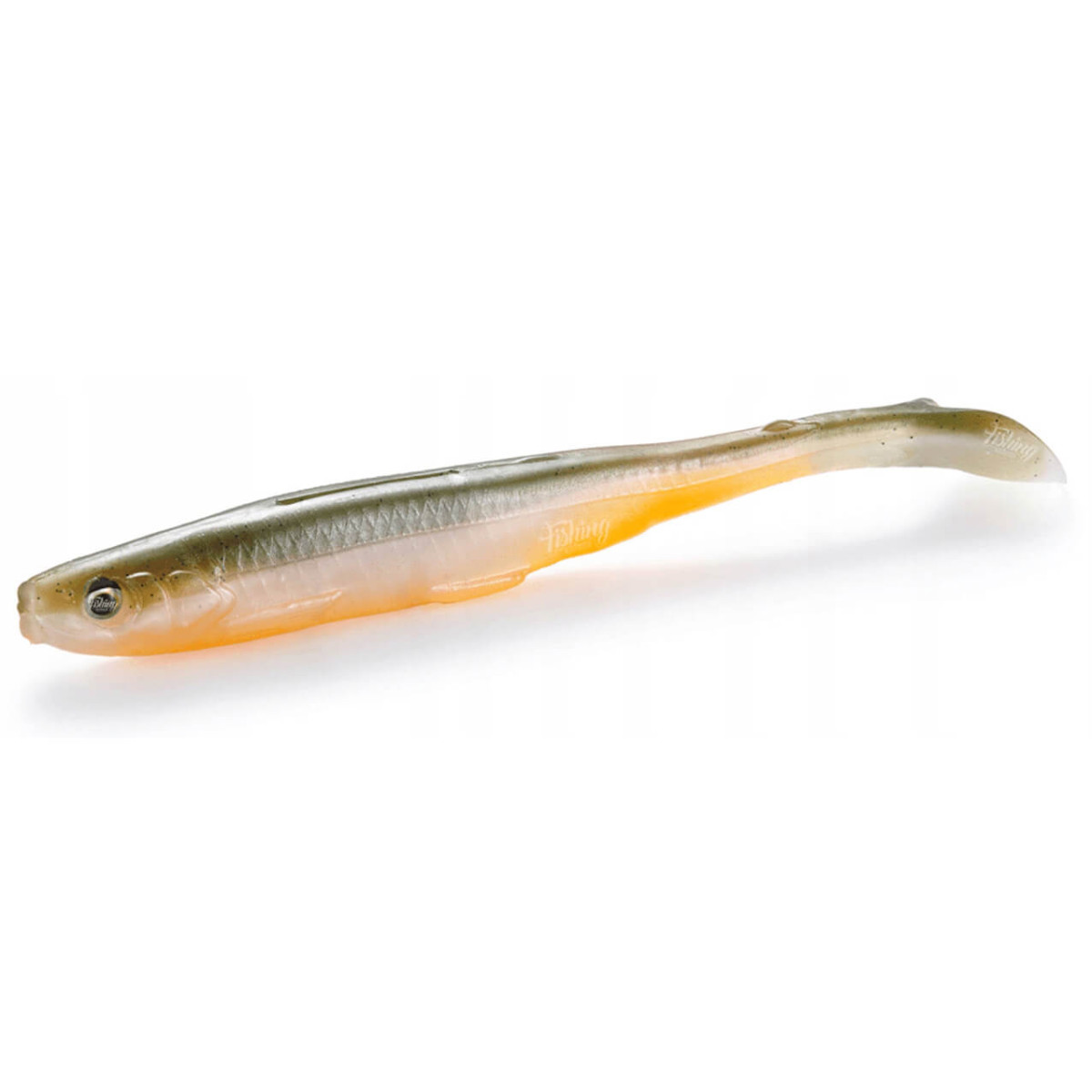 Nástraha SAVAGE GEAR Slender Scoop Shad Bulk, Olive Pearl délka 9 cm, hmotnost 4 g