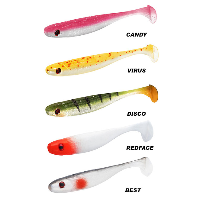 Mix nástrah DELPHIN BOMB! Rippa 10cm, 5ks, Agresor+Redface+Best+Candy+Virus