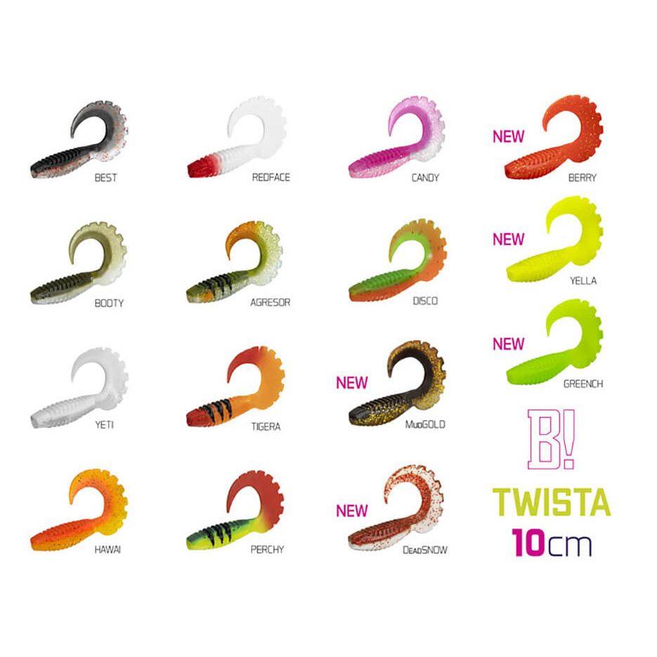 Umělá nástraha DELPHIN Twista UVs 10 cm, 5 ks Berry
