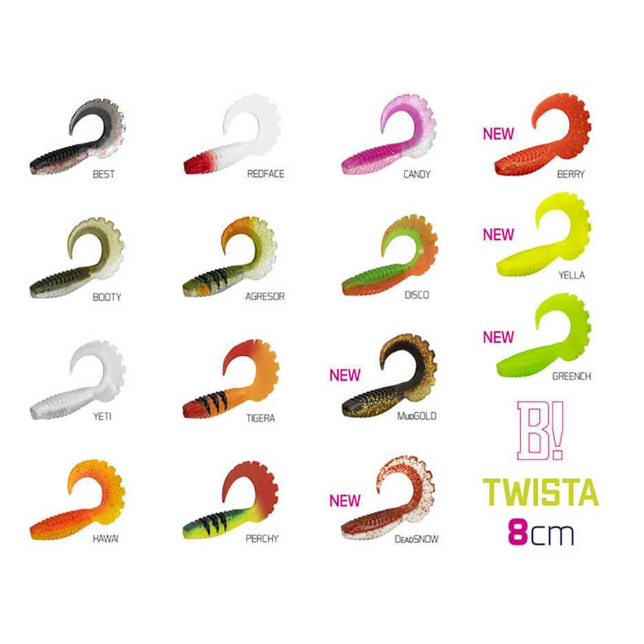Umělá nástraha DELPHIN Twista UVs, 8 cm, 5 ks Yella