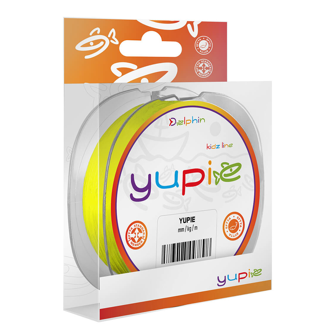 DELPHIN Yupie, fluo žlutý, 300 m průměr 0,22 mm, nosnost 4,2 kg