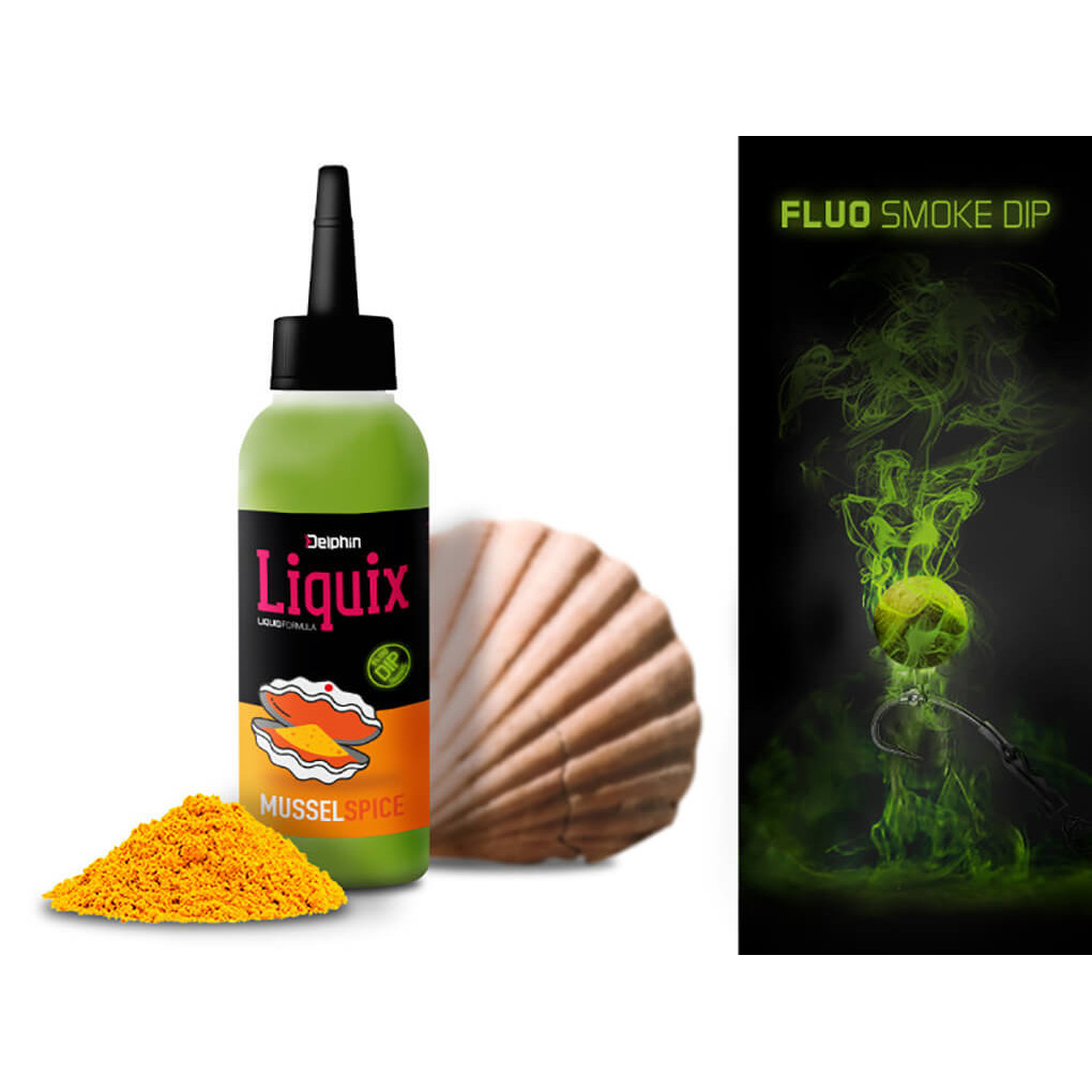 Fluo dip DELPHIN D Snax LiquiX, Mušle Koření