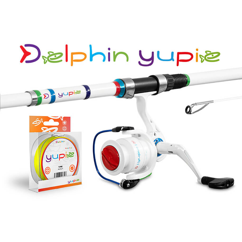 Dětský SET prut DELPHIN Yupie + + vlasec délka 2,40 m, zátěž 40 g