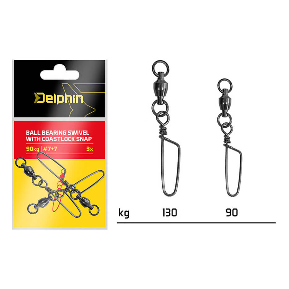 Obratlík DELPHIN Ball Bearing Swivel with Coastlock Snap nosnost 130 kg