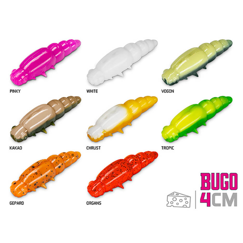 Umělá larva DELPHIN Bugo Cheese, 4 cm, 15 ks Gepard