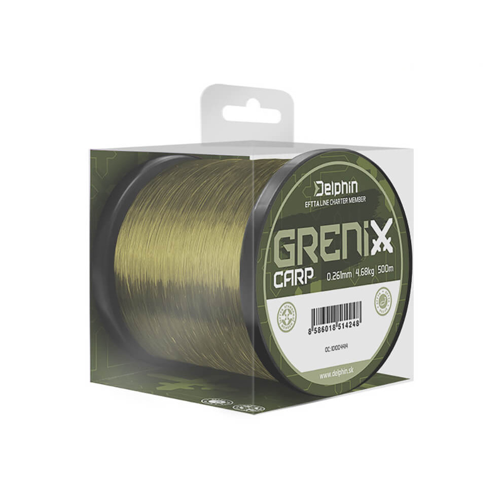 DELPHIN Grenix Carp, zelený průměr 0,331 mm, nosnost 7,39 kg, balení 1000 m