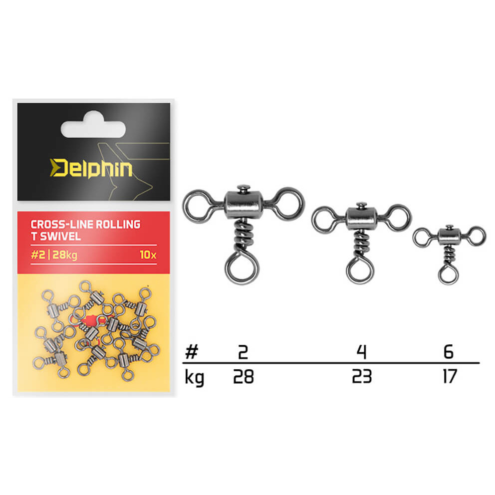 Obratlík DELPHIN Cross-line Rolling T Swivel vel. 4, nosnost 23 kg