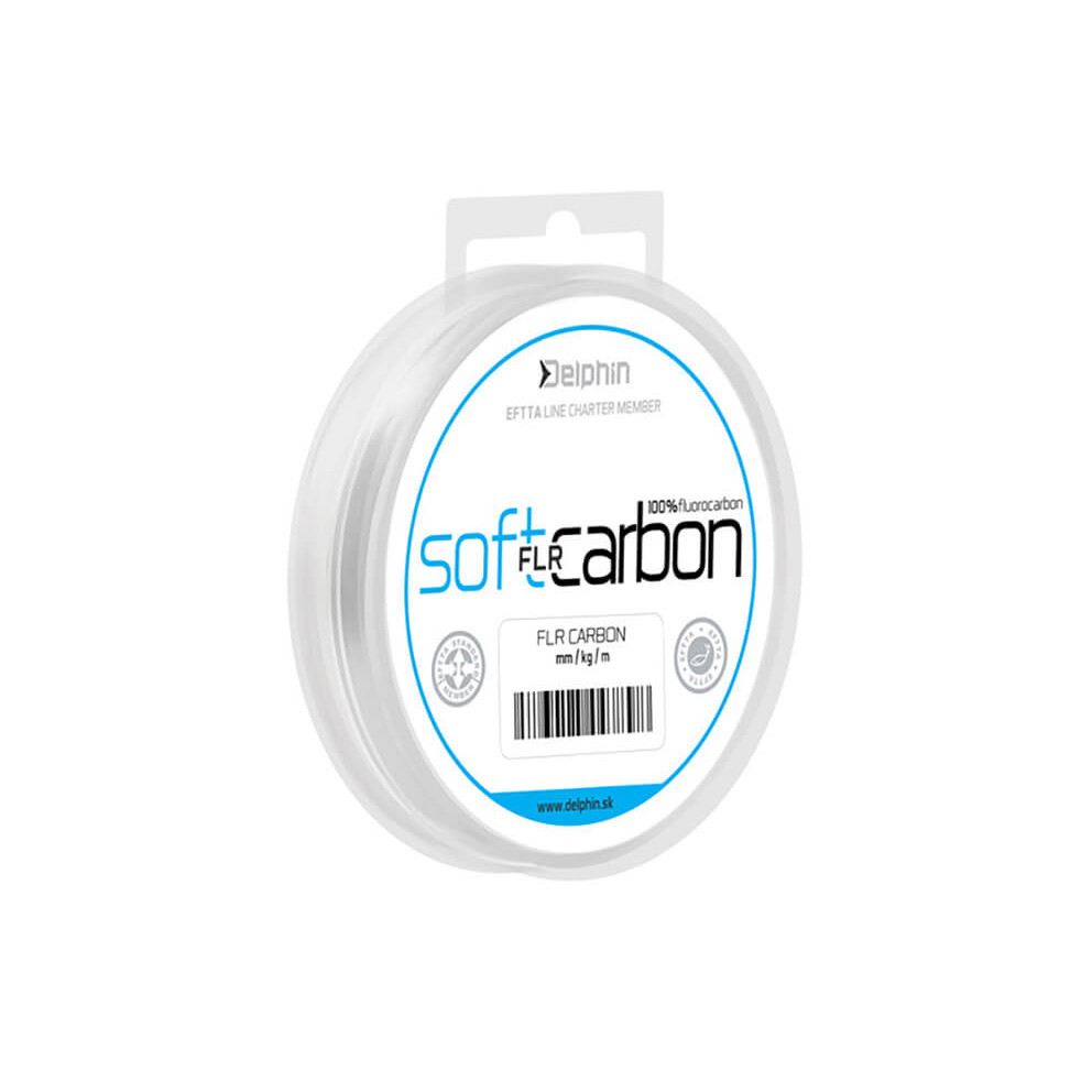 DELPHIN Soft FLR Carbon 100% Fluorokarbón transp průměr 0,234 mm, nosnost 4,29 kg, balení 50 m