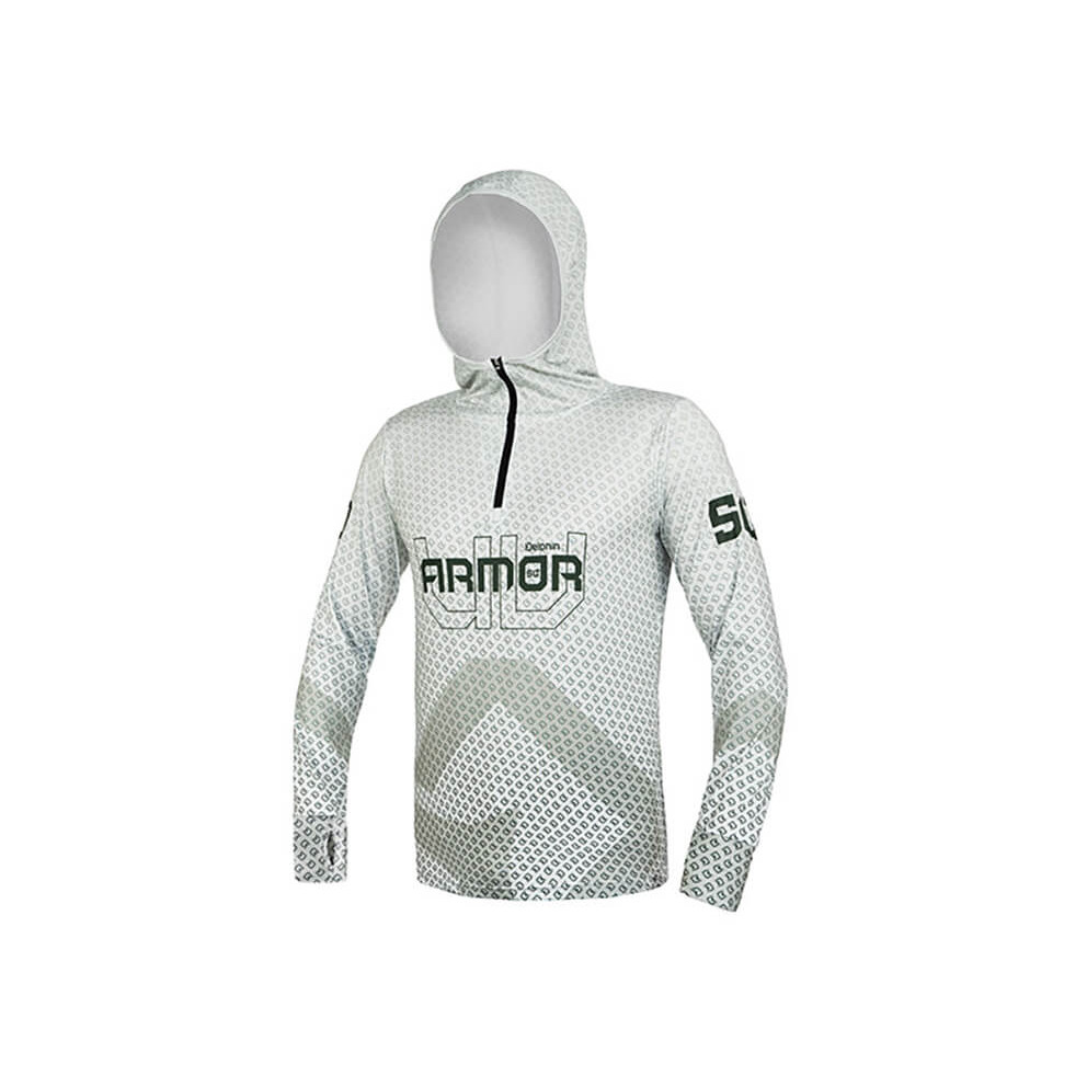 Tričko DELPHIN UV Armor 50+ Olive s kapucí vel. S