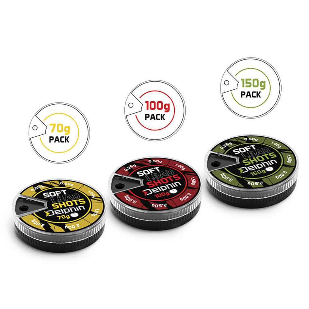 Vyvažovací olůvka DELPHIN Soft červená krabička, 100 g/ 0,25-3,00 g