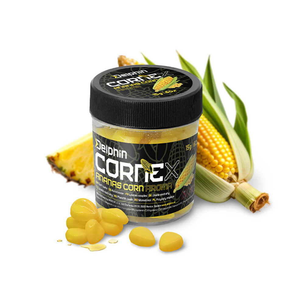 Umělá nástraha DELPHIN CorneX Pop Up, 60 ks, Kukuřice a Ananas