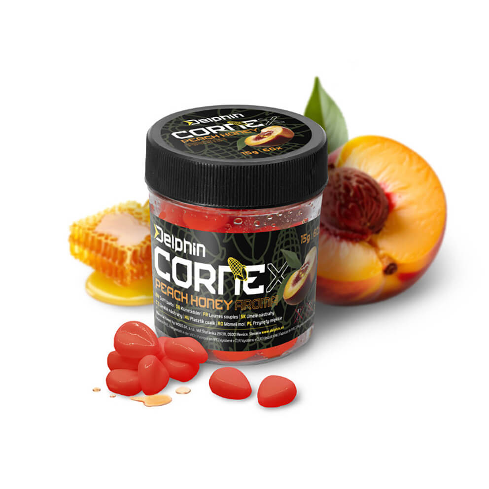 Umělá nástraha DELPHIN CorneX Pop Up, 60 ks, Medová broskev
