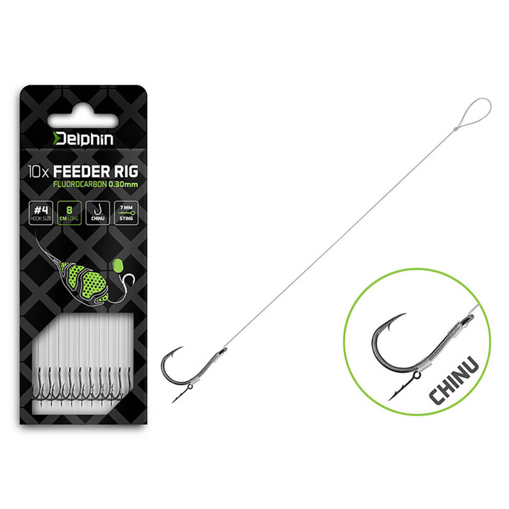 Návazec DELPHIN Fluoro Sting Chinu, 10 ks vel. 6, délka 12 cm, průměr 0,26 mm
