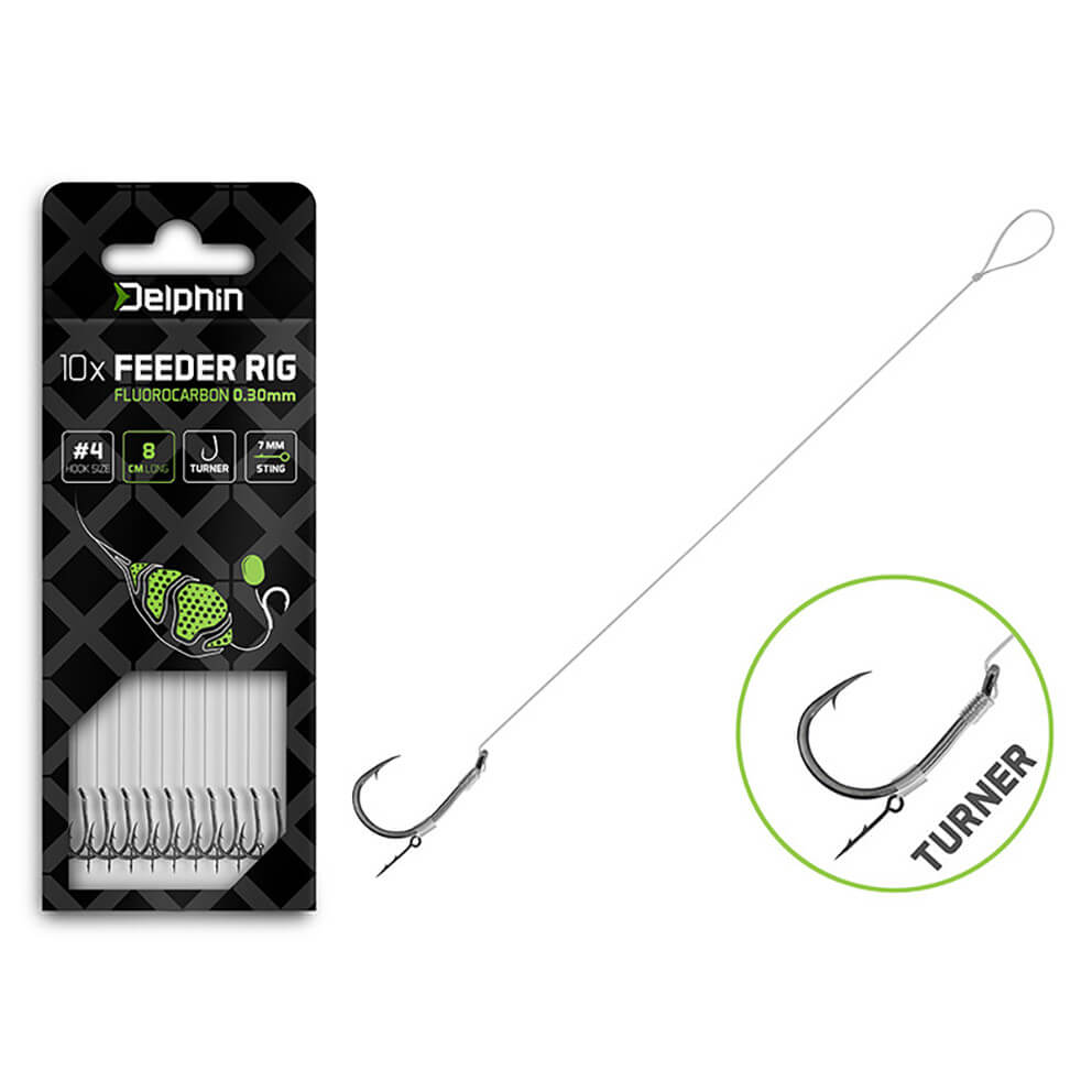 Návazec DELPHIN Fluoro Sting Turner, 10 ks vel. 6, délka 12 cm, průměr 0,26 mm