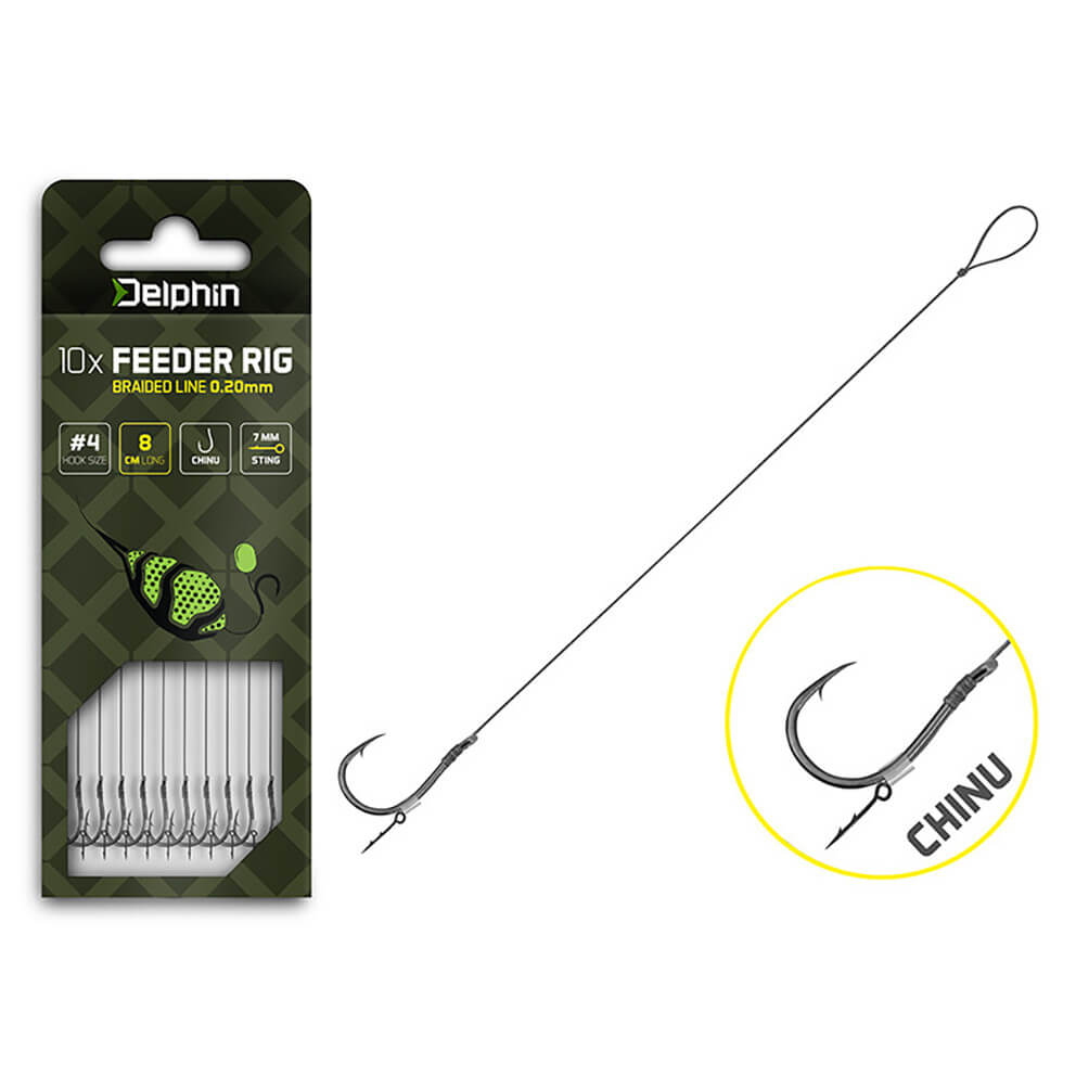 Návazec DELPHIN Braided Sting Chinu, 10 ks vel. 6, délka 12 cm, průměr 0,20 mm