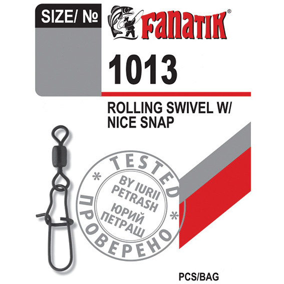 Karabínka s obratlíkom FANATIK 1013 vel. 4, nosnost 11 kg, balení 5 ks