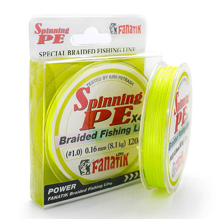 Šňůra FANATIK Spinning PE x4 průměr 0,20 mm, nosnost 10,8 kg